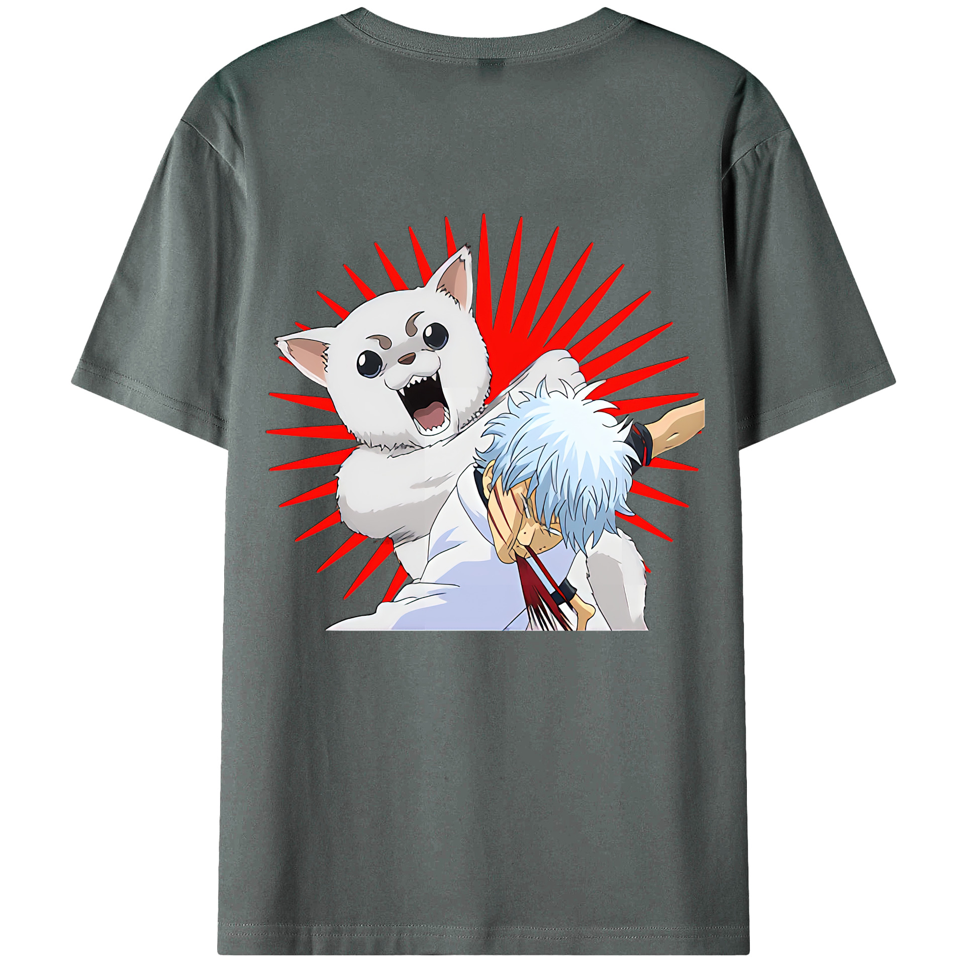 （画像用） ぎんたま 坂田銀時（さかたぎんとき） 神楽 志村新八（しむら しんぱち） GINTAMA Sakata Gintoki Kagura Shimura Shinpachi 綿100％半袖Tシャツ（背面プリント）